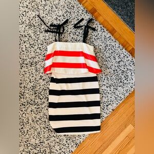 Striped Anthropologie Dress with Black Ties